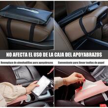 Soporte de máscara de visera, soporte de tejido de visera, caja de máscaras de visera de coche con banda de goma elástica ajustable, organizador de tejido de piel sintética para consola central, negro - Rosa - Ver 5