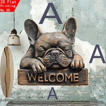 2D Flat, Yard Signs, 1pc, 2D Flat Printing, French Bulldog Sign, "Welcome" Wooden Sign, Cafe, Corridor, Bedroom, Porch, Farmhouse, Garden, Living Room, Corridor Decoration, Graduation Gift, Easter Gift For Family And Friends, Birthday Gift, 2D Flat - Multicolor - View 11