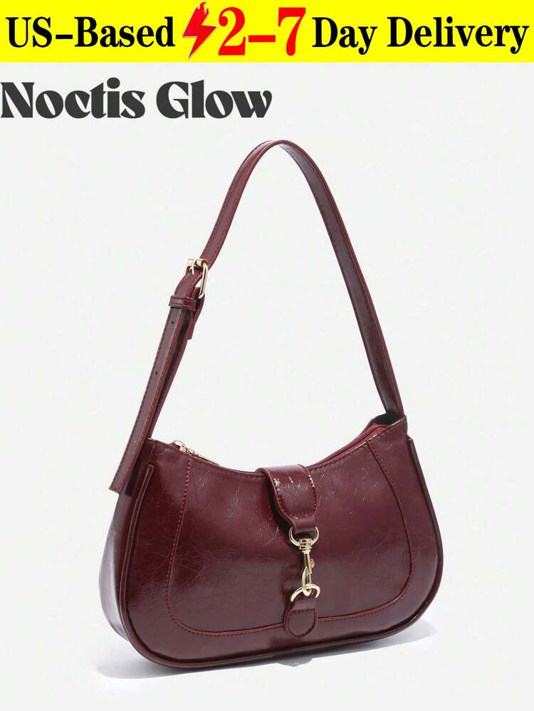 Women's Retro Vintage Zipper Shoulder Bag Adjustable Strap Elegant Underarm Purse Hobo Handbags Travel Essentials School Supplies Travel Accessories Christmas Gifts Christmas Decorations Christmas Travel Essential Crossbody Bags For Women Purses And Bags Women Gifts For Women Purse Accsesories Santa Gifts For Women