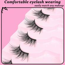 10 paia di ciglia finte corte e naturali, effetto occhio di gatto, 3/4 di lunghezza, ciglia finte piccole e naturali, aspetto simile a estensioni, ciglia finte in stile mink