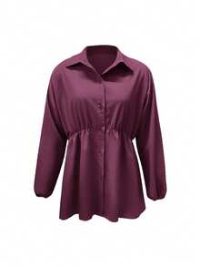 女士时尚休闲长袖衬衫，适合所有季节