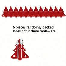 1/6/12-Piece Felt Mini Christmas Trees & Christmas Tree-Patterned Knife Sets – Ideal For Fork/Spoon Pouches, Christmas Decorative Knife Sleeves, Utensil Holders, Placemats & Napkins, Perfect For Home & Party Dining Kitchen Decoration