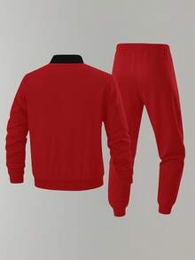 Completo giacca e pantaloni casual da uomo per sport all'aperto, autunno/inverno