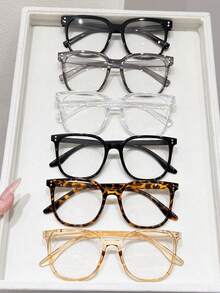 一副经典简约透明眼镜，黑色全框，适合日常生活、办公、阅读、驾驶、使用智能手机等各种场合。 - 純色 - 查看 8