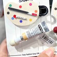 Cute Creative Stationery Oil Paint Brush Bangs Clip Hair Clip Hair Accessories - 顏料髮夾一組(米白色) - 查看 9