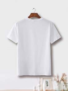 T-shirt casual da uomo con stampa geometrica - Tessuto elasticizzato e traspirante, scollo tondo, maniche corte - Ideale per le uscite estive