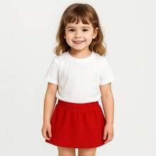 Kit 3 Shorts Skirt Cotton School Uniform For Children And Youth Girls Summer Size 1 To 16 - Red - View 4