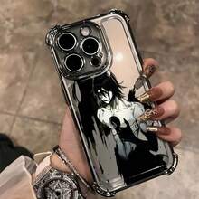Custodia per telefono adatta per iPhone 16, 15, 14, 13, 12, 11 Pro Max, X, XR, XS MAX, 8, 7 Plus, con motivo anime, rivestimento, antiurto, guscio trasparente morbido