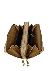 Women's Wallet With 2 Zippered Compartments, Hand Strap, Elegant Card Holder, Fashion Insurance, Assorted Logo Plate - 卡其色 - 查看 5