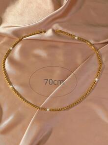 1 件 24K 镀金铜 7 毫米链式项链，适合男士日常佩戴