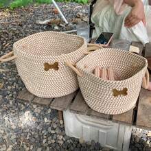 Yiuswoy Cesta de armazenamento redonda clássica com alça - organização doméstica multifuncional para artigos diversos, plantas, brinquedos para animais de estimação e pequenos itens - ideal para banheiro, quarto, sala de estar, varanda, cesta de prateleira decorativa para casa