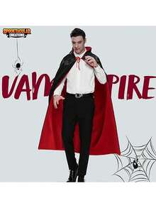 黑色和红色双面万圣节圣诞斗篷服装，吸血鬼斗篷服装，化妆舞会德古拉魔术师恶魔角色扮演成人女性万圣节服装 - 黑紅雙色 - 查看 2