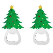 2pcs Christmas Party Bottle Opener, Cute Santa Claus, Christmas Tree, Snowman Design, Essential Gift For Family And Holiday Gatherings, Christmas Party Supplies, Family Dinner