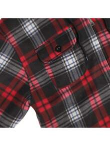 Men's Winter Jacket, Hoodie,Heavy Thick Flannel Plaid Jacket Sherpa Fleece Lined Hoodies For Men Zip Up Winter Warm Coat Buffalo Zipper Sweatshirt - 紅黑格 - 查看 5