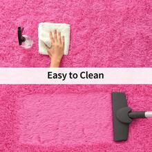 Soft Modern Indoor Shaggy Rug For Bedroom Livingroom Dorm Kids Room Home Decorative, Non-Slip Plush Fluffy Furry Fur Area Rugs Comfy Nursery Accent Floor Carpet 3x5 Feet, Hot Pink - 亮粉紅色 - 查看 6