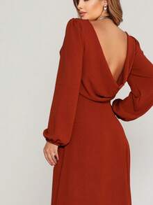 Juliana NM Nana Marie Elegant Long Dress Women's Backless Dress - Terracotta - Xem 4