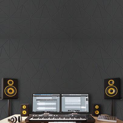 18 Pack Acoustic Panels With Self Adhesive, 11.8 X 11.8 X 0.4 Inch Sound Proof Foam Panels, Polyester Fiber Soundproof Wall Panels High Density, For Home, Studio, Office, Theater, Black
