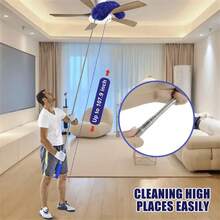 Ceiling Vacuum Cleaner With Extension Pole, Spider Web Cleaning Brush, Cleaning Kit For Vacuum Cleaner And Ceiling Fan, 15-100 Inch Stainless Steel Telescopic Pole, Washable (Handle Style May Vary Due To Product Batch, Which Is Normal And Does Not Affect Use) - Multicolor - View 6