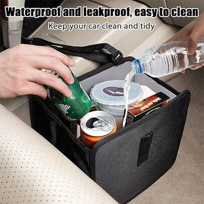 Aimall Car Seat Side Pocket Organizer, Canvas Storage Bag For Car Door Window Console, Pen Phone Holder Tray Bag, Car Seat Gap Filler For Organizing Documents, Registers, Notepads (Black)