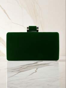 时尚女士晚装包缎面派对婚礼奢华金属链手提包女士礼服包手提包闪光优雅婚礼新娘手包 - 綠色 - 查看 7