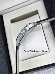 Pablo Raez 1 件复古男士手表不锈钢著名品牌全新豪华 IPS 镀银黑色男士腕表 50 米防水休闲日历时钟男士时尚石英表罗马数字和条形刻度钻石高级黑色高级商务男士腕表适合日常使用送给父亲或男性朋友的礼物适合工作和学习使用 - 黑色 - 查看 6