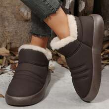 Women's Suede Shearling, Warm Snow Boots, Memory Foam Room Slippers - Nâu cà phê 1 - Xem 8