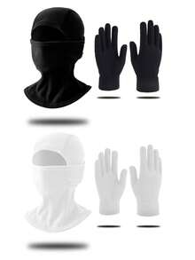 1 pieza Máscara facial unisex cálida para otoño/invierno, pasamontañas, máscara de esquí, cuello de tubo de punto, adecuada para esquiar y ciclismo al aire libre en invierno - Multicolor - Ver 11