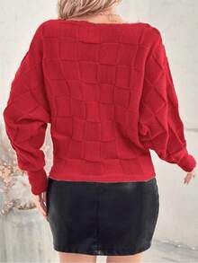 Women Sweaters - 紅色 - 查看 4