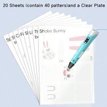 3D Printer Drawing Mold Paper Template, 40 Pages Upgraded Thick Paper, 5.7 X 8.26 In, Enhance Spatial Imagination, Enjoy The Visual Pleasure Of 3D Patterns, Suitable For 3D Printing Pen Drawing, Perfect Gift For Birthday, Holiday, Party