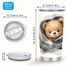 1pc 20 Oz Stainless Cup, Best Rated Travel Coffee Mug, Engineered For Minimal Heat Transfer, Kitchen Accessories, Bringing Your Own Drinks To Movie Nights, Wrapped In Wonder