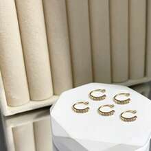 1pc Women Rhinestone Ear Cuff Clip-On Earring, Fashionable Accessory Gifts For Daily Wear - Nose Clip - View 36