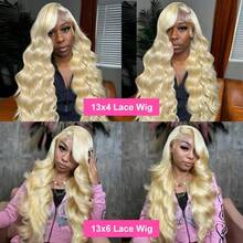 Body Wave 13x6 HD Transparent 613 Lace Frontal Human Hair Wig Honey Blonde Color Brazilian 13x4 Lace Front Wig For Women - S613 - 查看 3