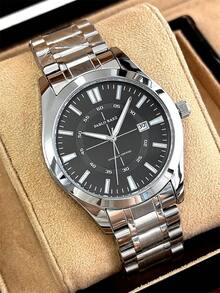 Pablo Raez 1pc Original Charming Men's Watch Gorgeous Jewelry Male Luminous Clocks Famous Brand New Summer Accessories Luxury Wristwatches For Man IPS Silver Color Jewelry Non Tarnish Stainless Steel Bracelets Chain 50M Water Resistant Simple Calendar Clock Metal Feeling Superior Men's Steel Casual Fashion Quartz Watch - Silver - View 3
