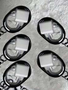 5pcs/2pcs/1pc Portable Mini Transparent Zipper Storage Bags, Compact Multifunctional Organizer, Earphone & Charger Case With Keychain, Transparent Travel Accessory Pouch