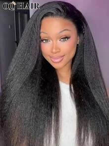 OQ Hair 3 IN 1 HALF WIG Seamless Flip Over Wig Kinky Straight Human Hair No Glue No Lace Wig Half Wig 180% Density 14-16 Bob Inch 18-28 Inch Long Hair Natural Black Travel Essential Beginner Friendly Use Daily Frontal Human Hair Real Human Hair Wigs Wear And Go Glueless Wig Human Hair Free Gifts Free Shipping Halloween Costumes Human Hair Wigs Halloween Travel Essentials Y2K Turn Up Baddie Holiday Vacation For Women - S1 - View 5