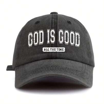 [GOD IS GOOD" Baseball Cap] Lightweight Adjustable Unisex "GOD IS GOOD" Print Washed Baseball Cap |   Dad Hat For Outdoor Sports, Fishing, Party |   Simple Fashion