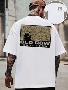 Hunting Camo Outdoor Tee , Men's Double-Sided Printed Fashionable Casual Crew Neck 220gsm Pure Cotton T-Shirt(1 PC) - White - View 1