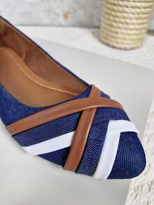 Women Flats - Navy Blue - View 5