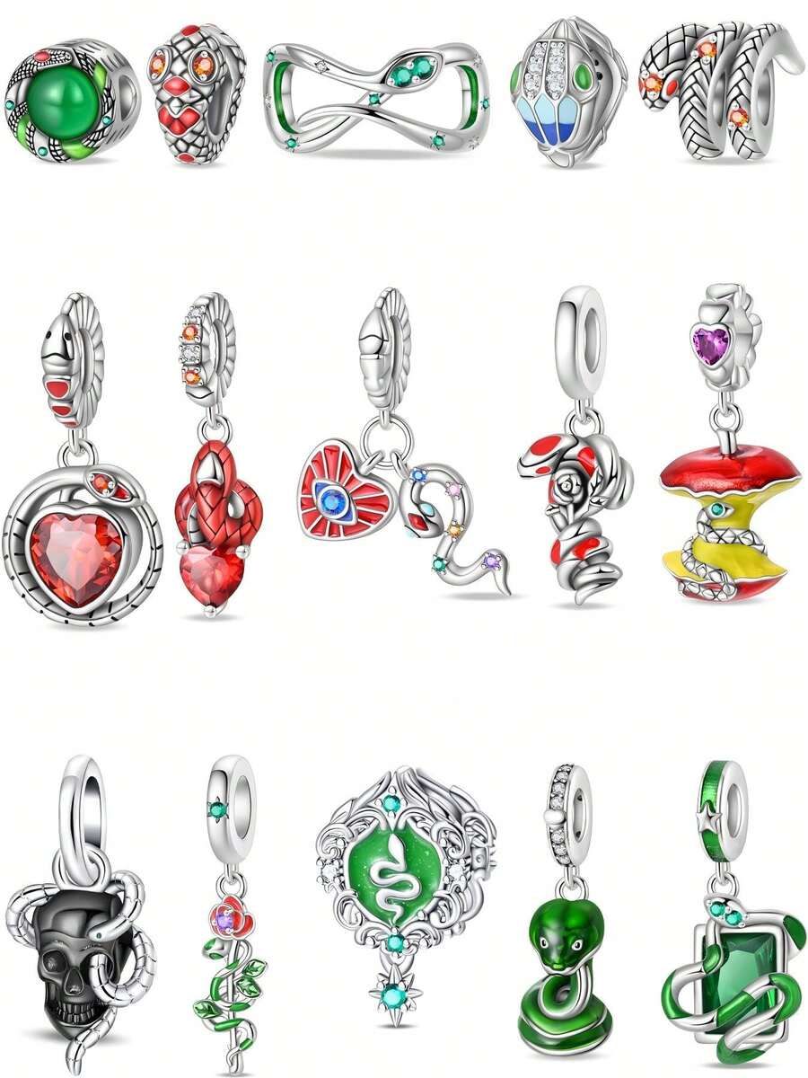 DIY Imitation Same Spirit Snake Series Pendant, A Variety Of Snake Shapes Vividly Show The Agility Of The Snake, Suitable For Halloween Funny Parties, Parties, And Daily Wear To Show Mystery And Nobility