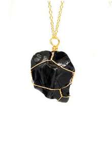 1pc Asymmetrical Quartz Wire Wrap Pendant Necklace, Healing Energy Jewelry Gift For Women