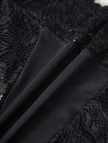 6pcs/Pack Women's High Waist Seamless Lace Thong Panties - Black and White - View 9