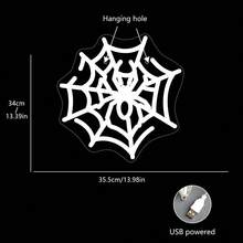 1PC Spider Web Neon Light - USB Powered LED Wall Art For Halloween Christmas Decor,Perfect For Parties & Ceremonies Christmas Decoration XMAS Decor Christmas Tree Gift Decor Thanksgiving Wedding Home Decor Home Decor Fall Decor Autumn Decor Birthday Decorations For Gifts Party Supplies Indoor Holiday Festival Decor Halloween Decor Wall Decor Halloween Ornaments - Multicolor - View 6
