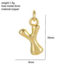 1 pieza Colgante con inicial de cobre, colgante de letra de globo DIY para hacer joyas, accesorio de colgante de letra elegante, adecuado para combinar a diario, gran regalo para el Día de Acción de Gracias, Navidad