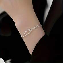 One Minimalist Zen Loop Bracelet, Reactive- Meditation Focus Tool, Fidget-Friendly Steel Knot Bead