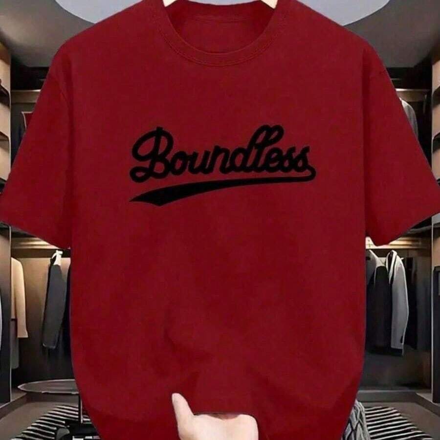 Camiseta Masculina Boundless Camisa 100% Algodão Blusa Lançamento - bordô - Visão 1
