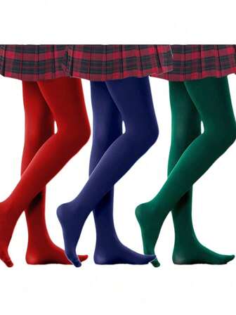 2-12 岁女童芭蕾舞紧身裤，纯色时尚连裤袜舞蹈紧身裤