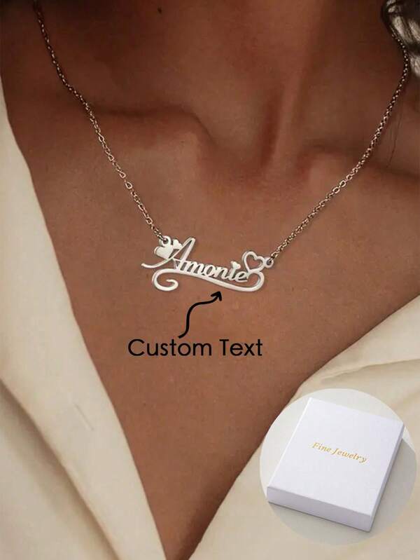 A Unique And Cute Customized English Letter Name Love Pendant Necklace, With A Classic And Simple Style, Suitable For Daily Wear And Various Special Occasions.