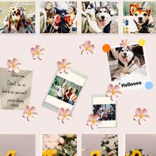 5pcs Cute Sakura Magnetic Memo Clips Set With 3D Flower Holder, For Office Whiteboard, Desk Organizer & Photo Display, Kawaii Home Office Supplies, Aesthetic Room Decor