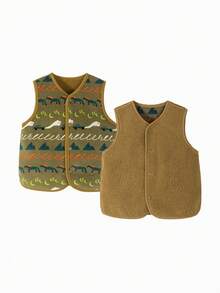 mini bala 2-5Y Kids Reversible Fleece Jacket, Thick Soft Warm Comfortable Autumn Outerwear
