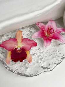 1pc INS Pink Flower Orchid Lily Acrylic Resin Phone Holder, Foldable Portable Air Cushion Phone Stand Compatible With IPhone, Android Phone, Gift For Birthday, Family, Friends Push-Pull Phone Grip Phone Accessories - Multicolor - View 12